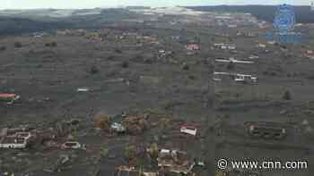Drone footage shows Spanish town submerged in volcanic ash