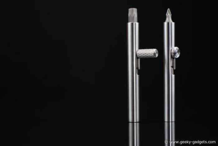 Strikerbit EDC Grade5 Titanium hex bit pocket screwdriver with bold action mechanism