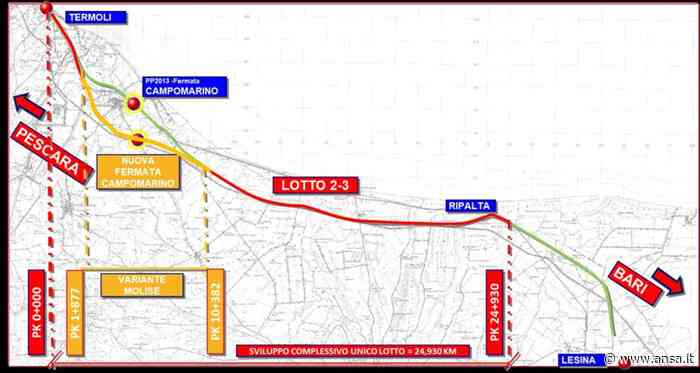 Treni: Rfi,pubblicato bando per raddoppio tratta Termoli-Ripalta - Agenzia ANSA