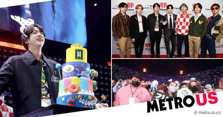 BTS celebrates Jin’s birthday with a massive cake at Jingle Ball in Los Angeles