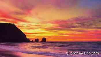 WATCH:  Timelapse captures vibrant sunset at California beach