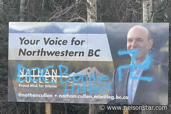 Northwest B.C. MLA’s billboard in Smithers vandalized with anti-Semitic graffiti - Nelson Star