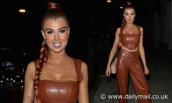 Too Hot To Handle's Nicole O'Brien slips her curves into a racy brown crop top and matching trousers