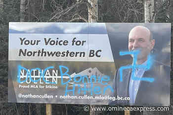 Northwest B.C. MLA’s billboard in Smithers vandalized with anti-Semitic graffiti - Vanderhoof Omineca Express
