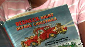 Mom shocked by school library Christmas book showing Santa with Confederate flag sack, gun