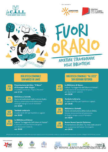 “Fuori Orario”, apertura straordinaria delle biblioteche di San Marco in Lamis e San Giovanni Rotondo - San Marco in Lamis