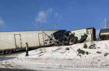 No injuries after train hits semi, blocks crossing - KenoraOnline.com