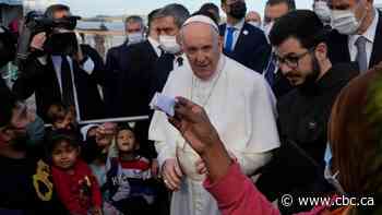 Pope comforts migrants in 2nd trip to Greek island, condemns Europe's response to crisis
