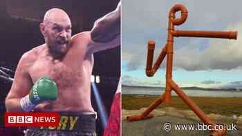 Tyson Fury: Drainpipe sculpture of boxer unveiled in Morecambe