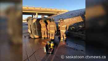 No injuries in single vehicle rollover in Saskatoon - CTV News Saskatoon