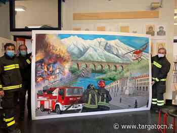 L'omaggio degli studenti del liceo artistico di Cuneo ai vigili del fuoco della Granda - TargatoCn.it