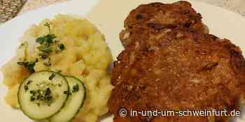 Essen wie Gott in Franken: Fleischküchle mit Kartoffelsalat in der Gaststätte der Alten Warte – Lokale Nachrichten aus Stadt und Landkreis Schweinfurt - inUNDumSCHWEINFURT_DE