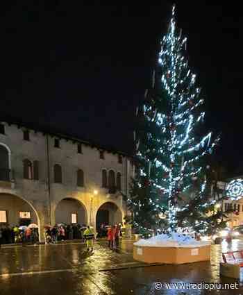 ACCESO L'ALBERO DI NATALE AD ODERZO, DONATO DAL COMUNE DI ROCCA PIETORE - Radio Più