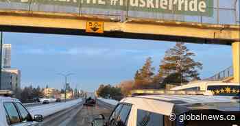 USask pedestrian overpass struck by crane: police