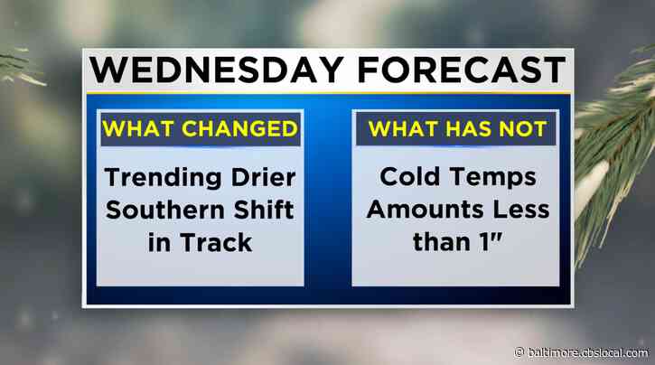 Maryland Weather: The Latest Update On The Potential For Wintry Precipitation Wednesday