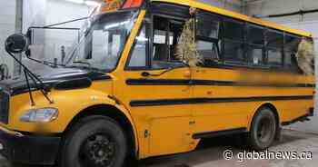 Semi-truck hauling hay collides with school bus carrying children near Flintoft, Sask.: RCMP