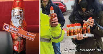 Kaminwerk verschenkt Nikoläuse am Impfzentrum Memmingen - IMSÜDEN