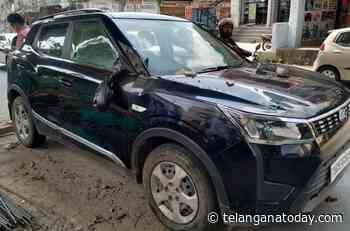 Iron beam from under-construction flyover falls on car in Hyderabad - Telangana Today