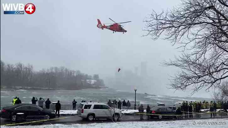 Dramatic rescue video: Coast Guard pulls body from edge of Niagara Falls  after car get submerged in rapids