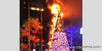 Man charged after Christmas tree outside Fox News building set on fire, police say