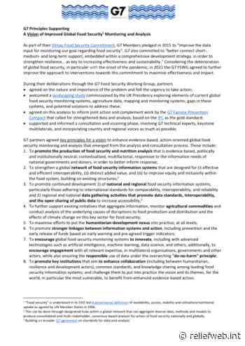 G7 principles supporting a vision of improved global food security monitoring and analysis - World - ReliefWeb