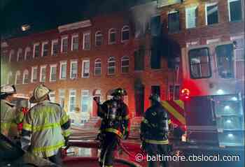 Firefighter Injured, Multiple Rowhomes Damaged In East Baltimore Fire - CBS Baltimore