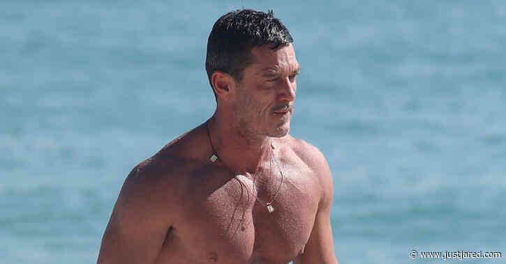 Shirtless Luke Evans Gets In a Beach Day in Miami