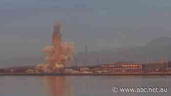 What was once one of Europe's largest coal-fired power stations has been demolished in Scotland