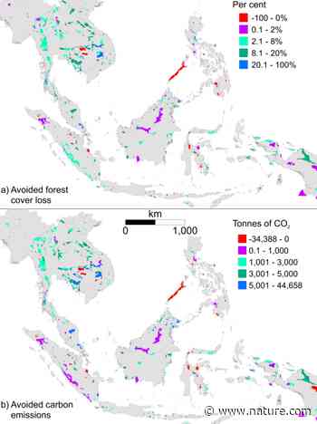 Southeast Asian protected areas are effective in conserving forest cover and forest carbon stocks compared to unprotected areas | Scientific Reports - Nature.com