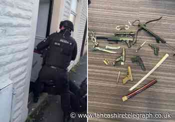 Drugs, cash and weapons seized during morning raids in East Lancashire