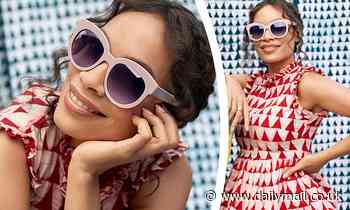 Rosario Dawson is pretty in patterns as she models a number of new sunglasses for Warby Parker - Daily Mail