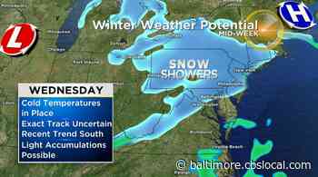 Accumulating Snowfall Possible For Baltimore Area Tuesday Night & Wednesday - CBS Baltimore