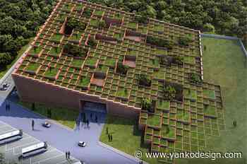 A staggered green roof gives this educational building organic architecture with sustainable building practice - Yanko Design