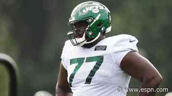 New York Jets' Mekhi Becton (est. 370 pounds): Big question mark