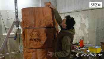 Neuer Glanz für Märchensäule: Neubrandenburger Denkmal wurde in Wittenberge restauriert | svz.de - svz – Schweriner Volkszeitung