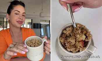How to make Rachel Dillon's quick, healthy microwave apple crumble with only four ingredients - Daily Mail