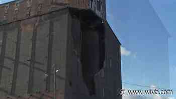 Great Northern Grain Elevator wall collapses in wind