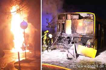 DVB-Bus fängt auf offener Straße in Dresden Feuer: 25 Kameraden kämpfen gegen die Flammen - TAG24