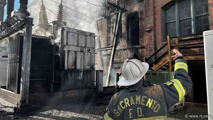 WATCH: Huge blaze hits power station in California