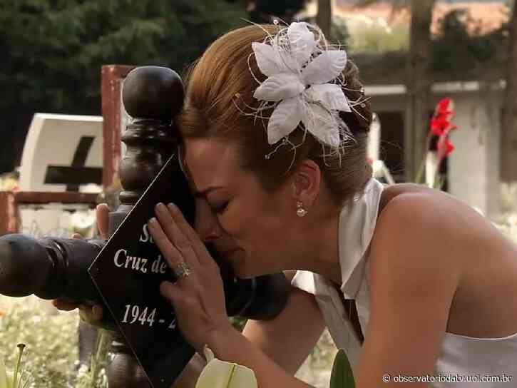 Fernanda chora diante do túmulo de Soledade: “Precisava tanto de você” - Observatório da TV