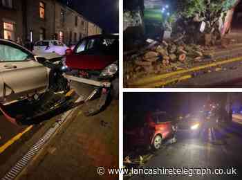 Shocking images show aftermath of late night car smash near Burnley