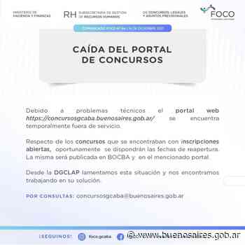 Caída del portal de Concursos | Noticias - buenosaires.gob.ar