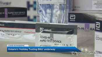 Ontario begins holiday COVID test blitz with pop-ups across the province