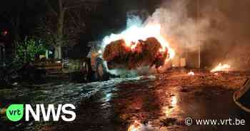 50 ton stro in brand in loods in Tielt - VRT NWS