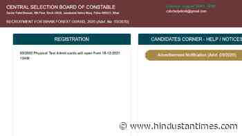 CSBC PET admit card download for forest guard, forester posts from Dec 18 - Hindustan Times