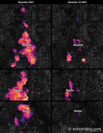 Tornado Damage: Nighttime Satellite Images Detail Kentucky Blackout