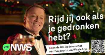 Eindejaarscampagne in Brussel: Boudewijn moet jongeren van drank en drugs houden op de weg - VRT NWS