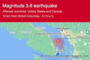 Early-morning earthquake jolts Vancouver Island, Lower Mainland – Comox Valley Record - Comox Valley Record