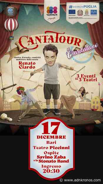 Bari, il 'Cantatour' al teatro Piccinni: appuntamento il 17 Dicembre alle 21:30 - Adnkronos