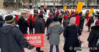 Education advocates at Calgary rally call for full delay in curriculum implementation